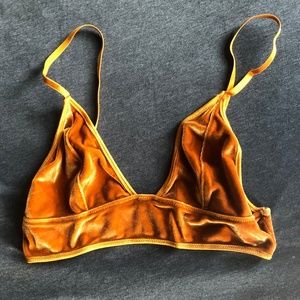 Gold velvet bralette